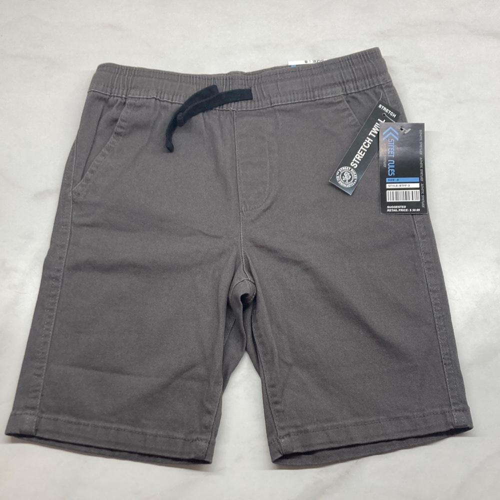 Stretch Waist Kids Shorts - Gray size 8